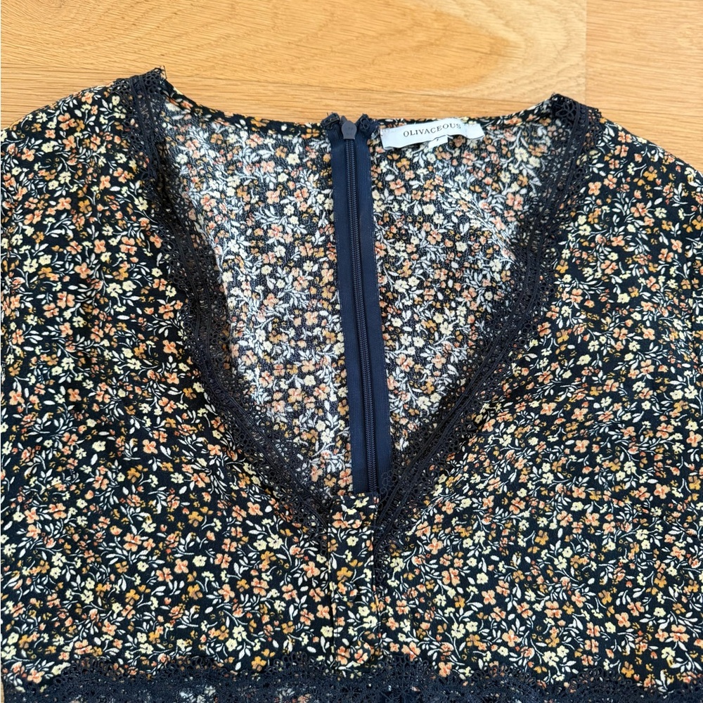 Olivaceous Multicolor Patchwork Long Sleeve Dress - image 3